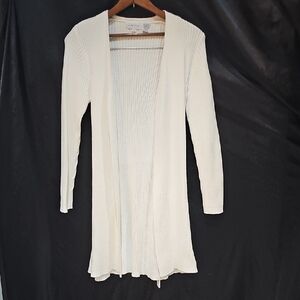 JEANNE PIERRE Women's Cream Open Front Cardigan